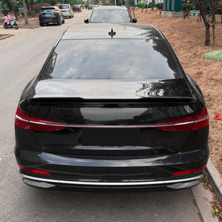Car Craft Compatible With Audi A6 S6 C8 2018-2025 Rear Trunk Wing Boot Roof Lip Spoiler M4 Style Zst-1456 Cf Carbon Fiber Look - CAR CRAFT INDIA
