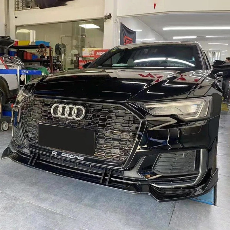Car Craft Compatible With Audi A6 C8 2019-2025 Rs6 S6 Sport Front Bumper Lip Splitter Skirt Trim A6-018 019 Gc Glossy Black CC-11297