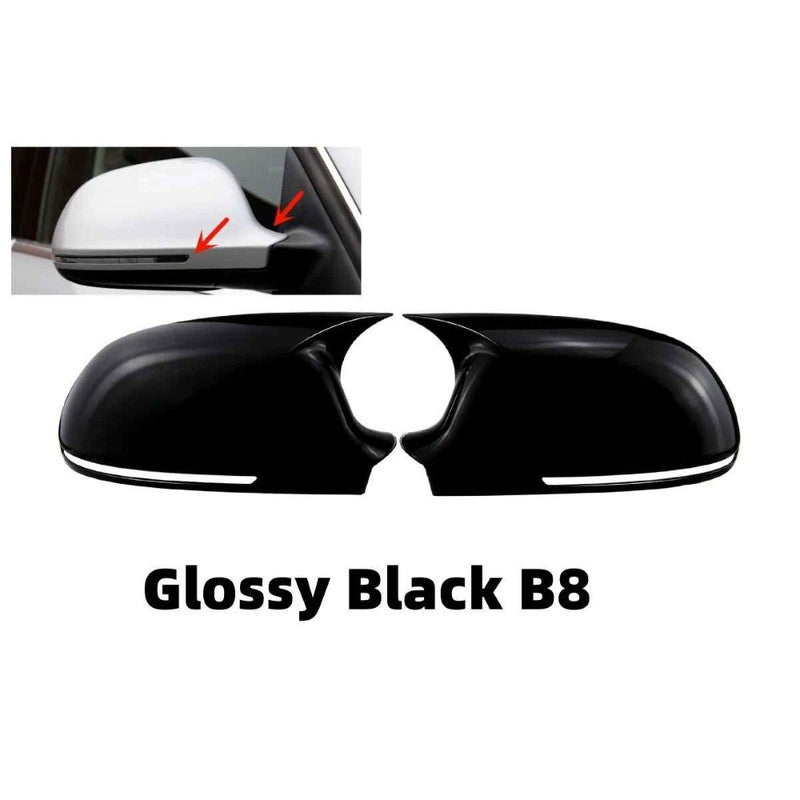 Car Craft Compatible With Audi A4 S4 2008-2009 A5 S5 2007-2009 A6 S6 2008-2011 A8 S8 2008-2010 Q3 Sq3 2012-2015 A3 2008-2010 Side Rear View Case Wing Cap Shell Housing Mirror Covers 3m Tape Pasting Style Glossy Black