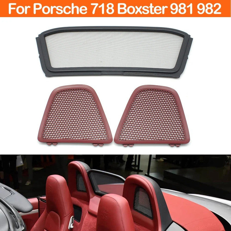 Car Craft Compatible With Porsche Boxster 981 2013–2016 718 Boxster 982 2017–2023 Interior Seat Backrest Roof Net Cover Seatback Seat Cushion Back Mesh Grid 98156158302 Left Black CC-10640