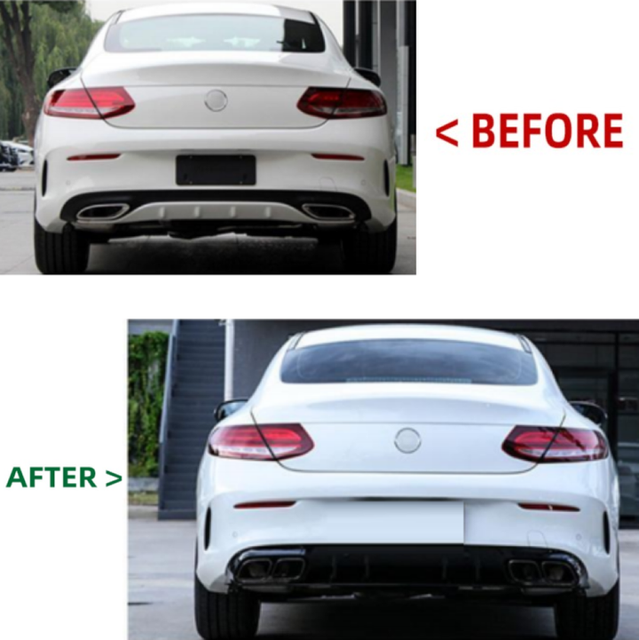 Car Craft Compatible With Mercedes Benz C Class Coupe C205 2016-2021 Upgrade Facelift Convert To C63amg Amg Bodykit Front Rear Bumper Diffuser Exhaust Tip CC-9657 - CAR CRAFT INDIA