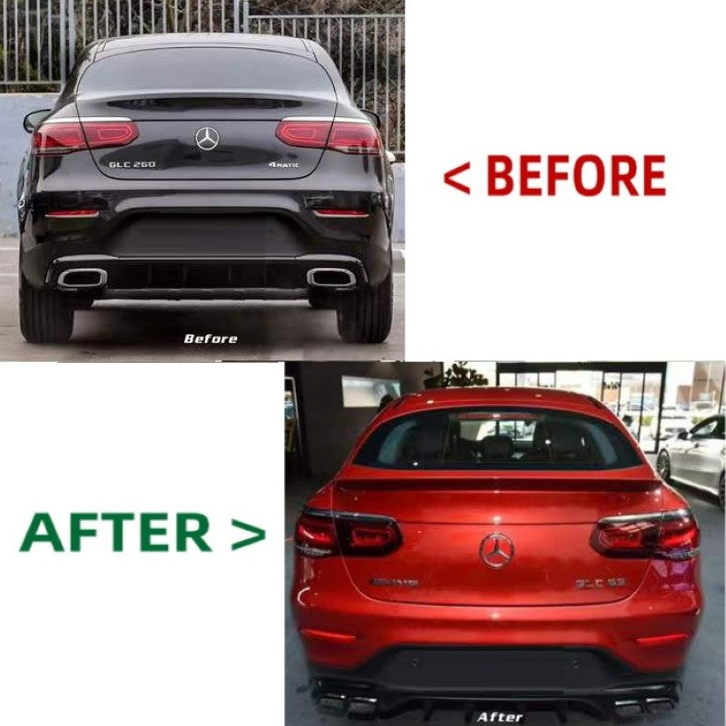 Car Craft Compatible With Mercedes Benz Glc Coupe C253 C253 W253 Lci 2020-2023 Upgrade Conversion Amg Bodykit Bumper Front Grill Lip Splitter Skirts Wheel Arch - CAR CRAFT INDIA