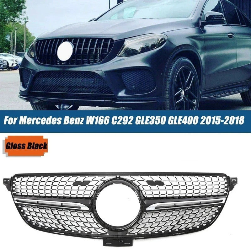 Car Craft Compatible With Mercedes Benz Gle Coupe W166 X166 C292 W292 2015-2019 Front Amg Bumper Show Grill  Diamond Black - CAR CRAFT INDIA