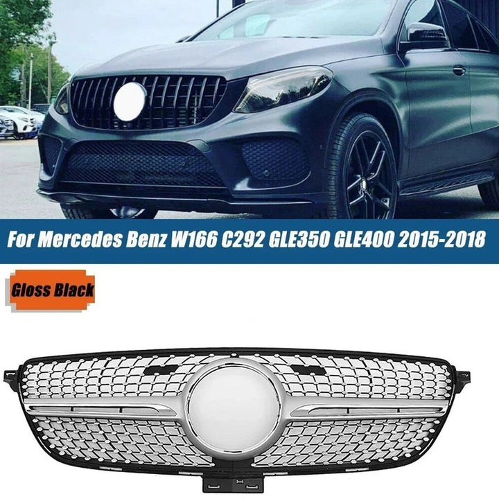 Car Craft Compatible With Mercedes Benz Gle Coupe W166 X166 C292 W292 2015-2019 Front Amg Bumper Show Grill  Diamond Silver - CAR CRAFT INDIA