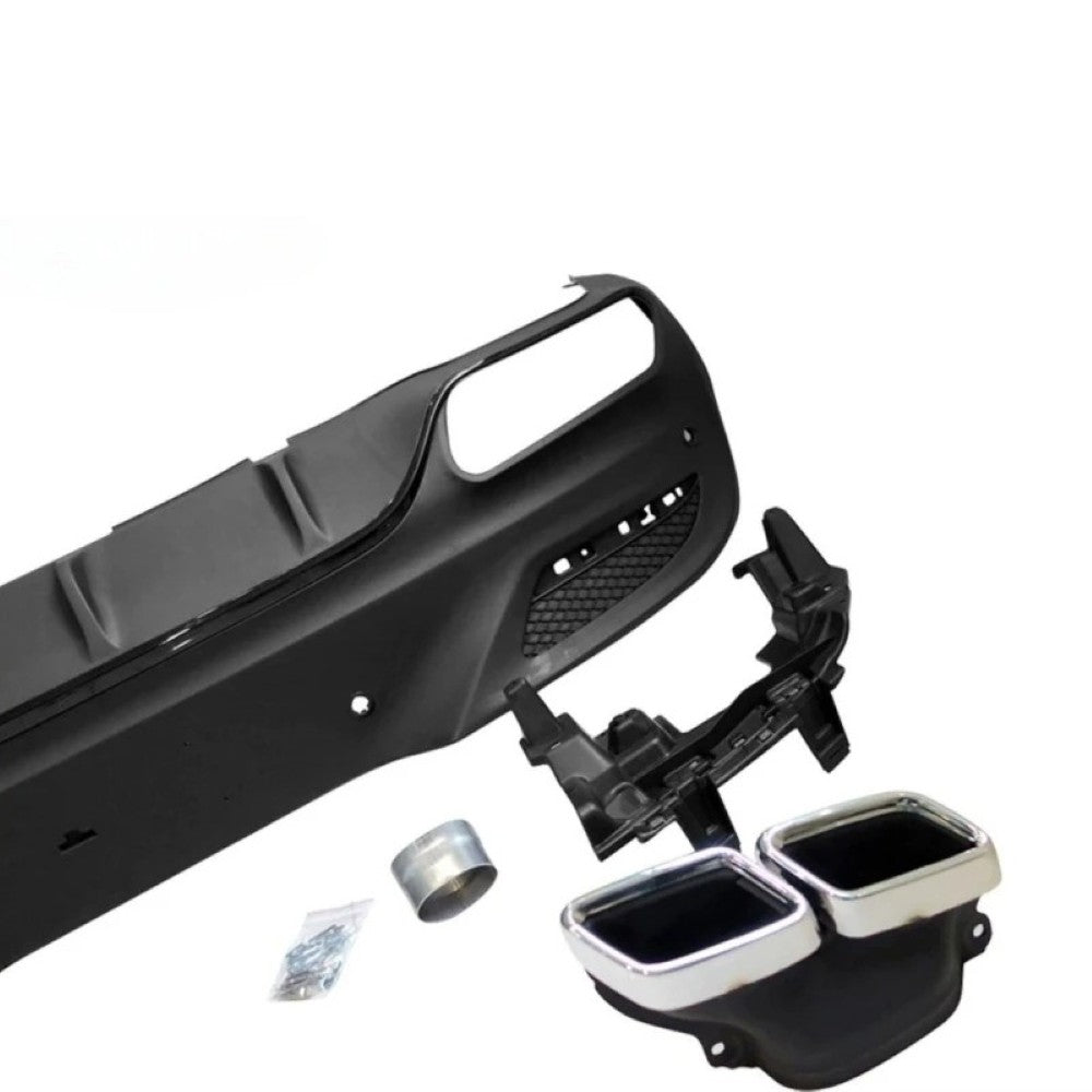 Car Craft Compatible With Mercedes Benz Gle Class C292 W292 W166 Coupe 2016-2019 Gle63 Rear After Amg Bumper Lip Diffuser Skirts Splitter With Exhaust Tips CC-7953 - CAR CRAFT INDIA