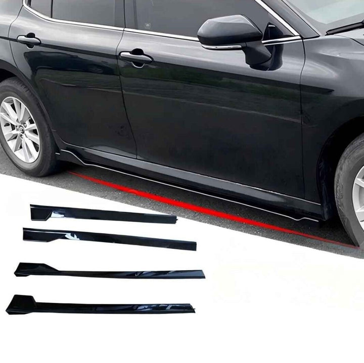 Car Craft Compatible With Toyota Camry 2018-2022 Side Skirt Splitter Trim Running Board Glossy Black
