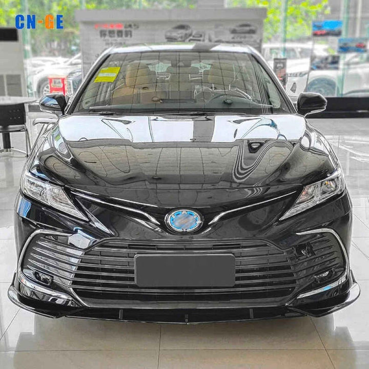 Car Craft Compatible With Toyota Camry 2021-2025 Front Bumper Lip Skirt Trim Glossy Black