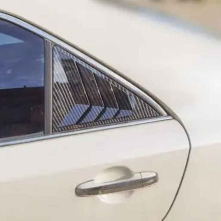 Car Craft Compatible With Toyota Camry 2012-2017 Car Rear Window Shutter Cover Louver Side Vent Trim Triangle Carbon Fiber Look