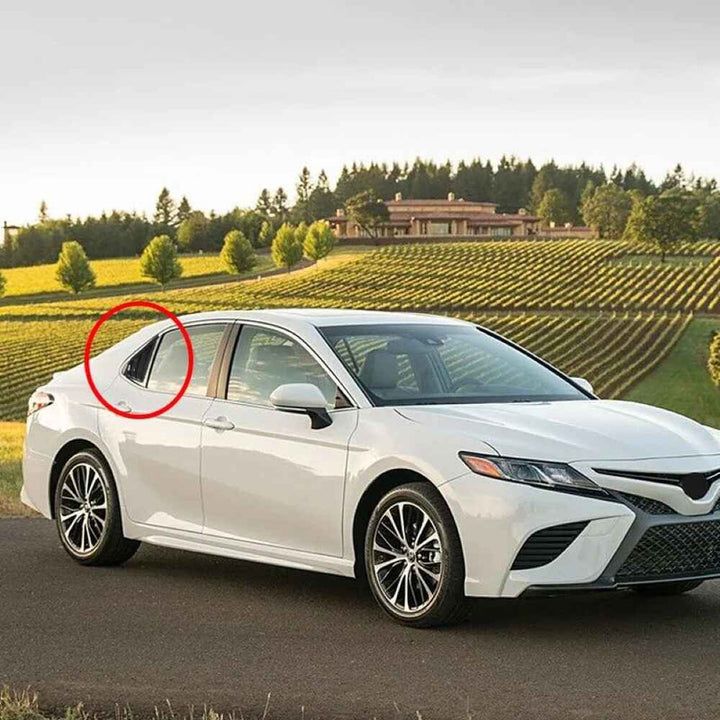 Car Craft Compatible With Toyota Camry 2018-2023 Car Rear Window Shutter Cover Louver Side Vent Trim Triangle Carbon Fiber Look