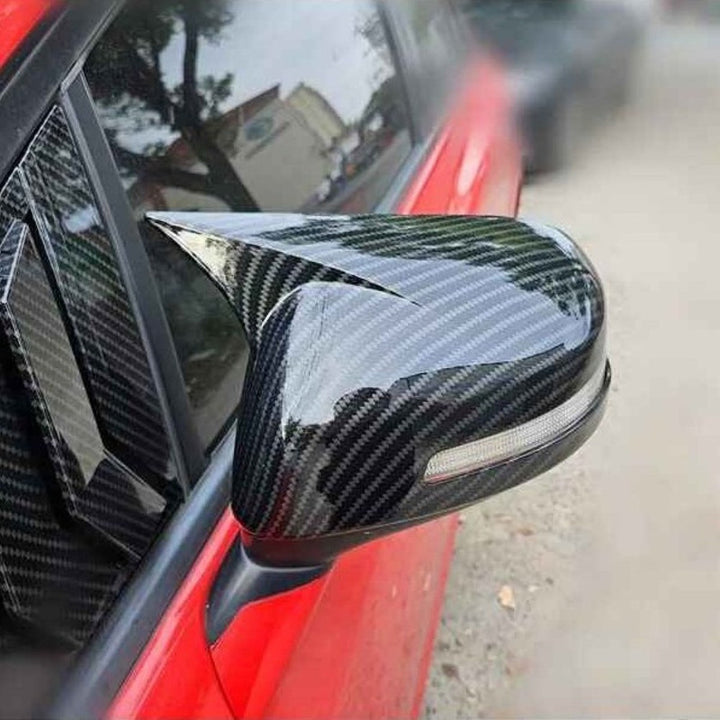 Car Craft Compatible With Honda Civic 2012-2015 Side Rear View Case Wing Cap Shell Housing Mirror Covers 3m Tape Pasting Style Without Mirror Light Usa Carbon Fiber Look CC-11535