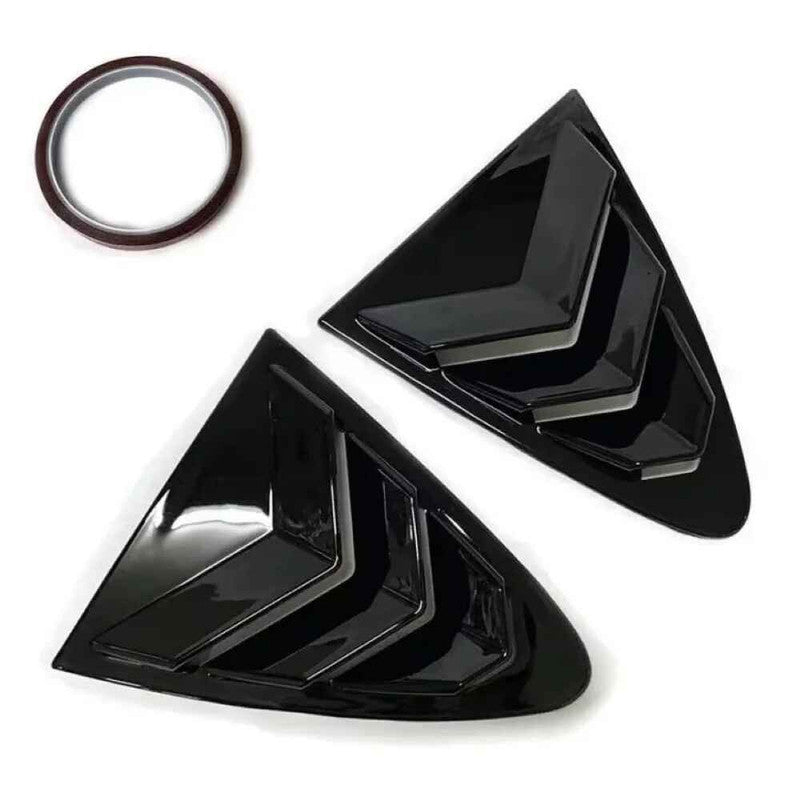 Car Craft Compatible With Chevrolet Cruze 2009-2017 Car Rear Window Shutter Cover Louver Side Vent Trim Triangle Carbon Fiber Look