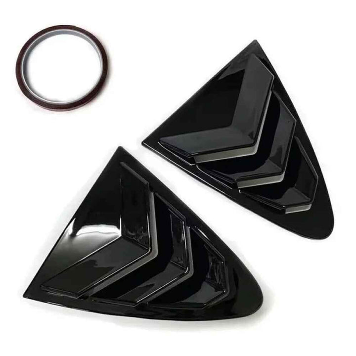 Car Craft Compatible With Chevrolet Cruze 2009-2017 Car Rear Window Shutter Cover Louver Side Vent Trim Triangle Carbon Fiber Look