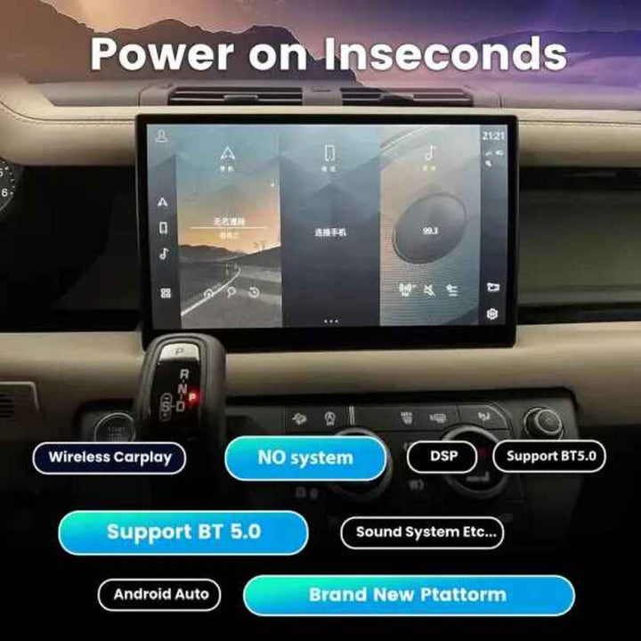 Car Craft Compatible With Range Land Rover Defender 90 110 130 L663 2020-2024 Android Multimedia Infotainment Touchscreen Touch Dvd Player Wireless Carplay Android Auto 4gb +64gb 13.3 Inch