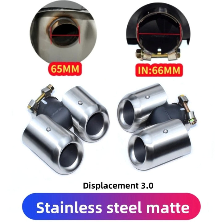 Car Craft Compatible With Range Land Rover Defender 90 110 130 L663 Lr129997 2020+ Car Exhaust Tip Tailpipe Stainless Steel Square Muffler Tip Nozzle Silensor 3.0 Round Chrome Silver - CAR CRAFT INDIA