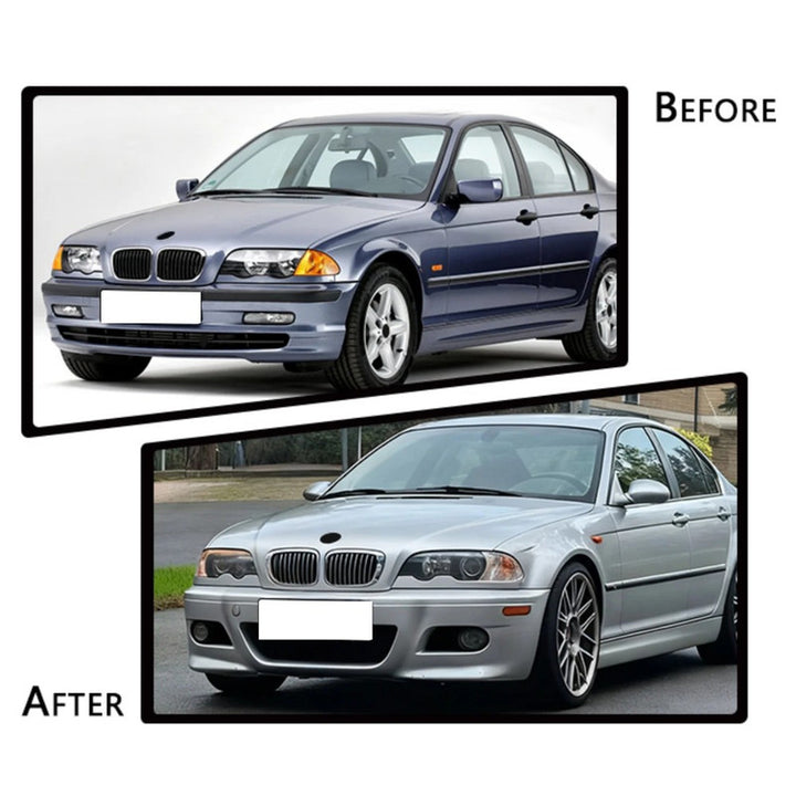 Car Craft Compatible With Bmw 3 Series E46 Sedan 1998-2004 Upgrade Facelift Convert To M3 Mt M Tech M Sport Front Bumper Bodykit Body Kit For 2 Door Car Gc E46-010