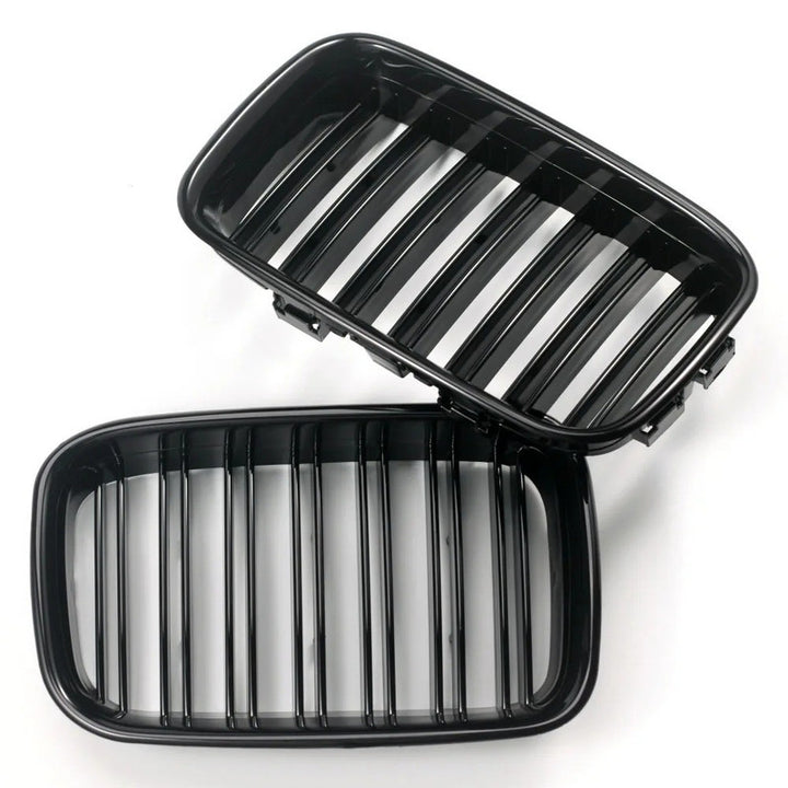 Car Craft Compatible With Bmw 3 Series E36 Lci 1995-1997 M3 M Sport Front Bumper Show Grill Glossy Black Gc E36-002