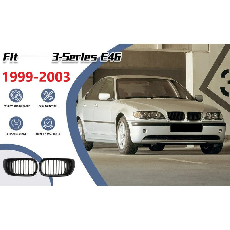 Car Craft Compatible With Bmw 3 Series E46 1998-2004 Upgrade Front Bumper Show Grill Tri Colour 2 Door - CAR CRAFT INDIA