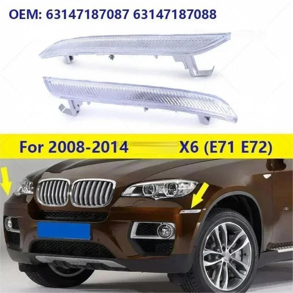 Car Craft Compatible With Bmw X6 E71 E72 2008-2014 Front Bumper Indicator Side Marker Reflector Lights Lamp 63147187087 Left CC-7941 - CAR CRAFT INDIA