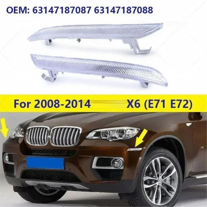 Car Craft Compatible With Bmw X6 E71 E72 2008-2014 Front Bumper Indicator Side Marker Reflector Lights Lamp 63147187087 Left CC-7941 - CAR CRAFT INDIA