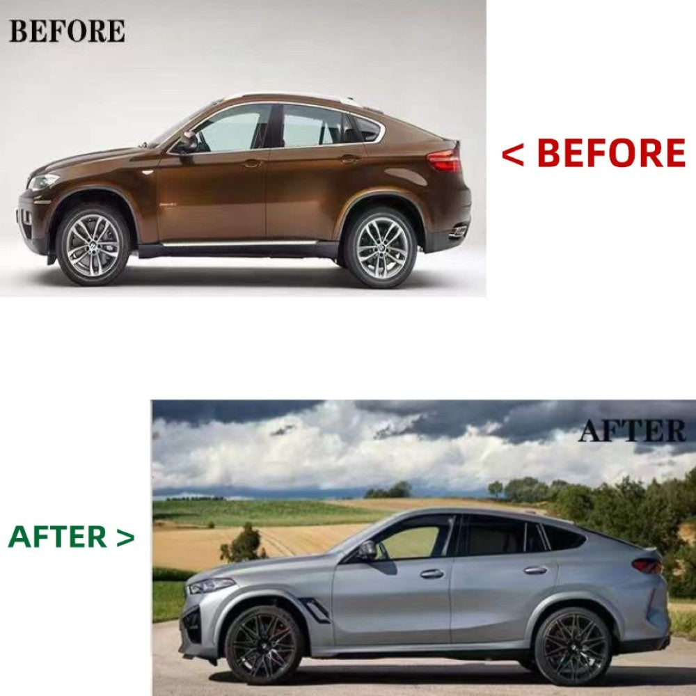 Car Craft Compatible With Bmw X6 E71 2006-2013 To G06 Lci X6m F96 Upgrade Facelift Conversion Bodykit Bumper Headlight Taillight Hood Side Skirts CC-6613
