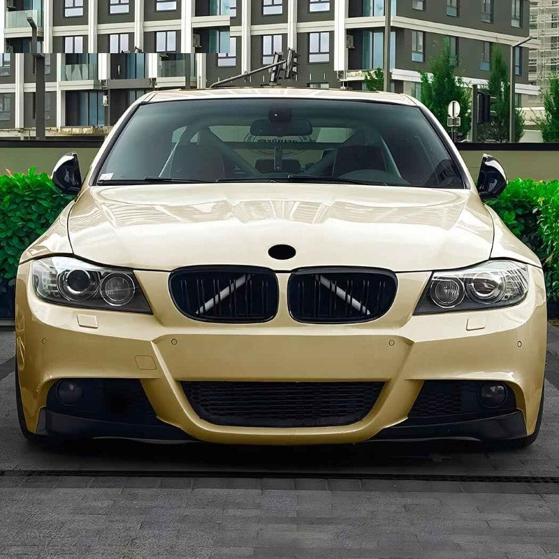Car Craft Compatible With Bmw 3 Series E90 Lci 2009-2012 Front Bumper Show Mesh Grill Dual Double Line Bar Zst-1360 Gb Glossy Black - CAR CRAFT INDIA