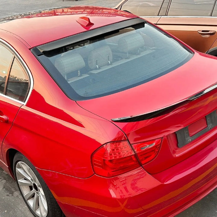 Car Craft Compatible With Bmw 3 Series E90 2006-2012 Rear Trunk Wing Boot Lip Wing Roof Spoiler Carbon Fiber Look