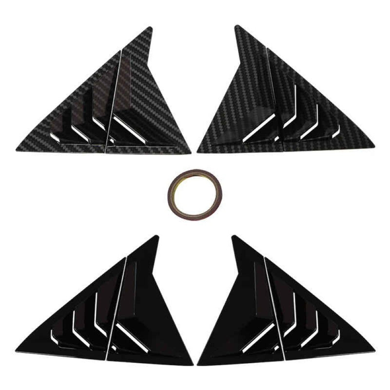 Car Craft Compatible With Hyundai Elantra Avante Sedan 2011-2015 Car Rear Window Shutter Cover Louver Side Vent Trim Triangle Carbon Fiber Look