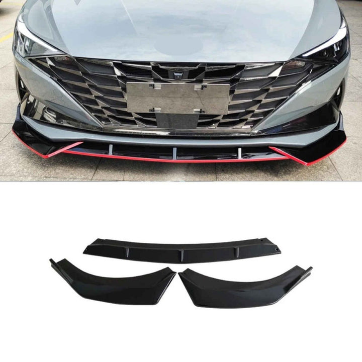 Car Craft Compatible With Hyundai Elantra Mk7 2020-2022 Front Bumper Lip Skirt Trim Usa Glossy Black