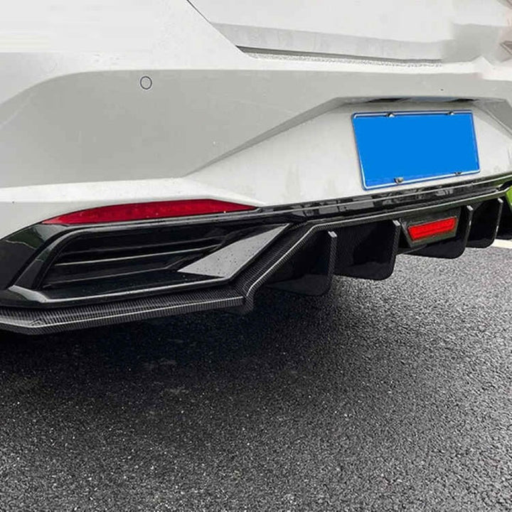 Car Craft Compatible With Hyundai Elantra Mk7 2020-2022 Rear After Bumper Lip Diffuser Skirt Splitter Trim F1 Led Light Usa Glossy Black