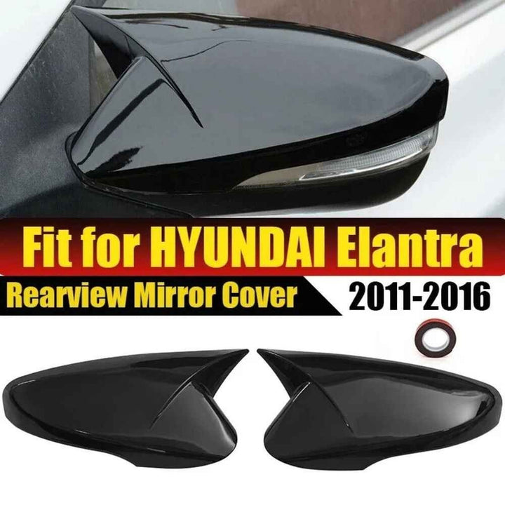 Car Craft Compatible With Hyundai Elantra 2012-2016 Rear View Case Wing Cap Shell Housing Mirror Covers 3m Tape Pasting Style Carbon Fiber Look