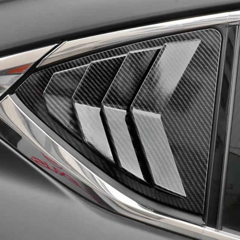 Car Craft Compatible With Lexus Es 200 260 300h 2018-2023 Car Rear Window Shutter Cover Louver Side Vent Trim Triangle Carbon Fiber Look