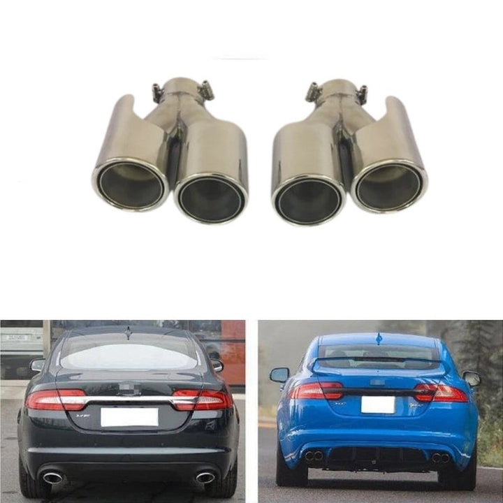 Car Craft Compatible With Jaguar Xf Xfr 2011-2016 Rear Bumper Exhasut Tailpipe Tip Pipe Muffer Chrome