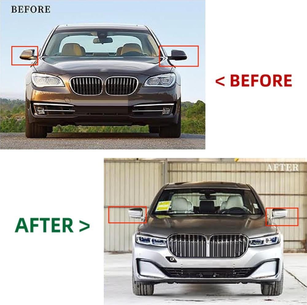 Car Craft Compatible With Bmw 7 Series F02 2009-2015 Side Rear View Mirror Cover Assembly Only For Converted Upgraded F02 To G12 G70 Cars F01/02-005 Gc