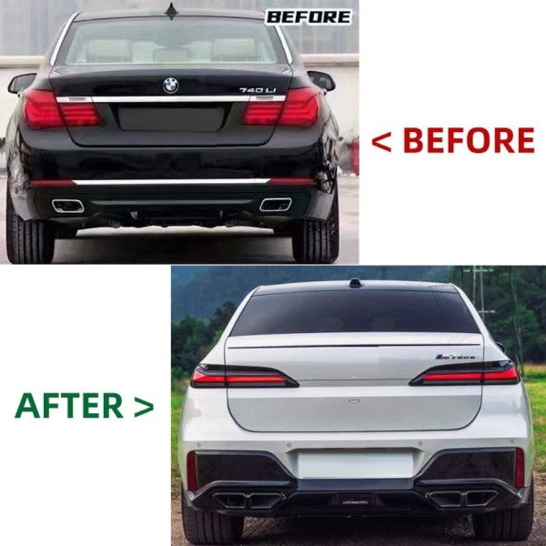 Car Craft Compatible With Bmw 7 Series F01 F02 2009-2014 Upgrade Facelift Convert To G70 2024 M760 M Sport Kit Bumper Grill Headlight Taillight Trunk Fender Spoiler Bodykit - CAR CRAFT INDIA