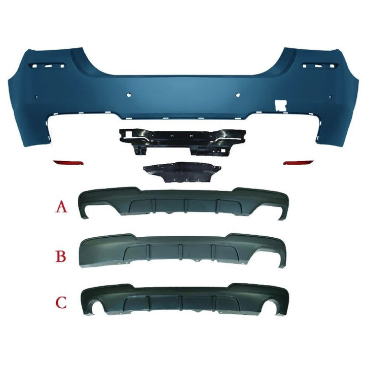 Car Craft Compatible With Bmw 5 Series F10 2010-2017 Front Rear Bumper Upgrade Convert To M Sport Mt M Tech Bodykit Body Kit Diffuser After Lip Model B -00 CC-10676