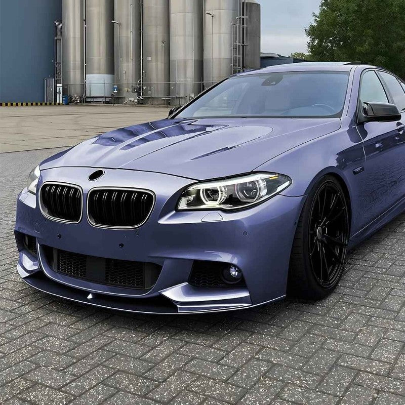 Car Craft Compatible With Bmw 5 Series F10 2010-2017 Front Bumper Show Mesh Grill Single Line Bar Illuminated Led Light Zst-1426 Led Single Glossy Black - CAR CRAFT INDIA