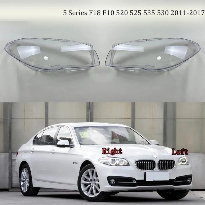 Car Craft Compatible With Bmw 5 Series F10 2010-2017 Car Front Headlights Headlamp Glass Lenses Cover Dust Shell Transparent Plexiglass Lampshade Ddz-f10/f18-l Left - CAR CRAFT INDIA
