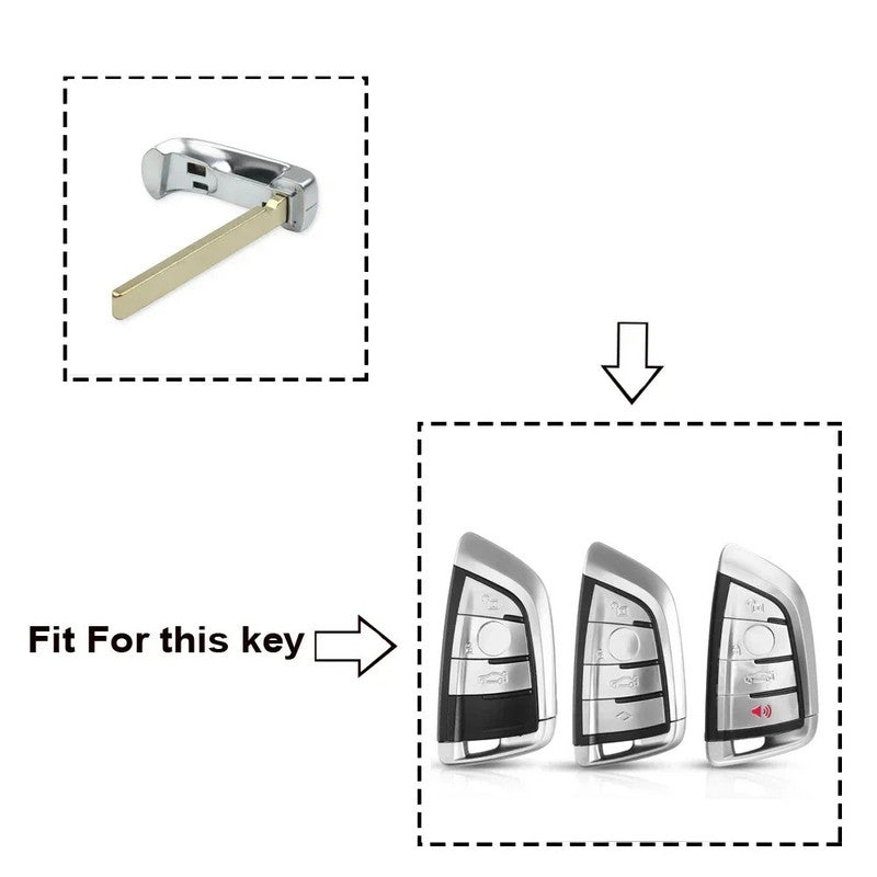 Car Craft Compatible With Bmw 1 2 3 4 5 6 7 X1 X3 X4 X5 X6 X7 Z4 Series Key Cover Case Physical Key Blade Silver Bm-ks-45