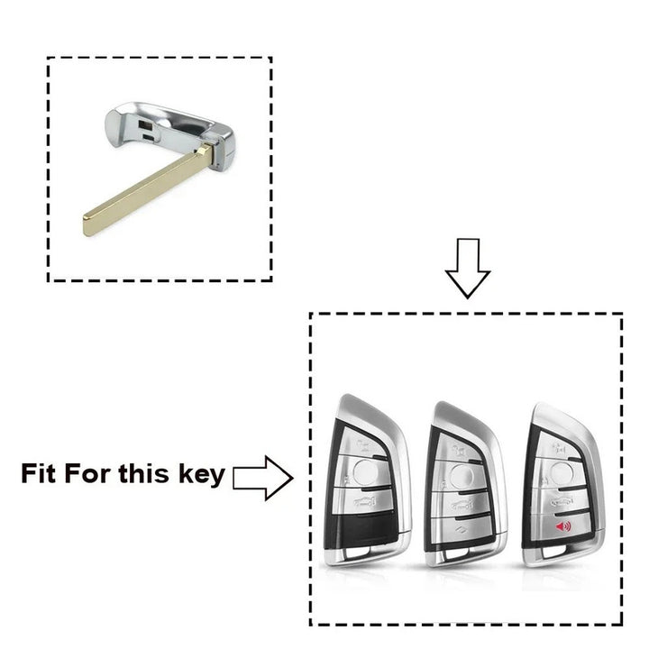 Car Craft Compatible With Bmw 1 2 3 4 5 6 7 X1 X3 X4 X5 X6 X7 Z4 Series Key Cover Case Physical Key Blade Silver Bm-ks-45