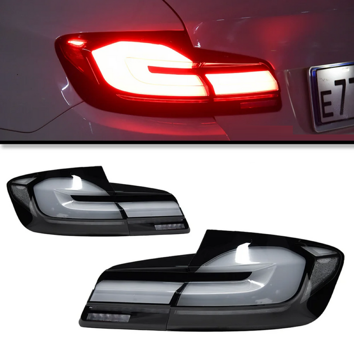 Car Craft Compatible With Bmw 5 Series F10 2010-2017 Car Rear Upgraded Tail Light Lamp Xenon Taillight Retrofit Upgrade Modified Led Drl Hid Laser G30 Style SMOKE CC-9722 - CAR CRAFT INDIA