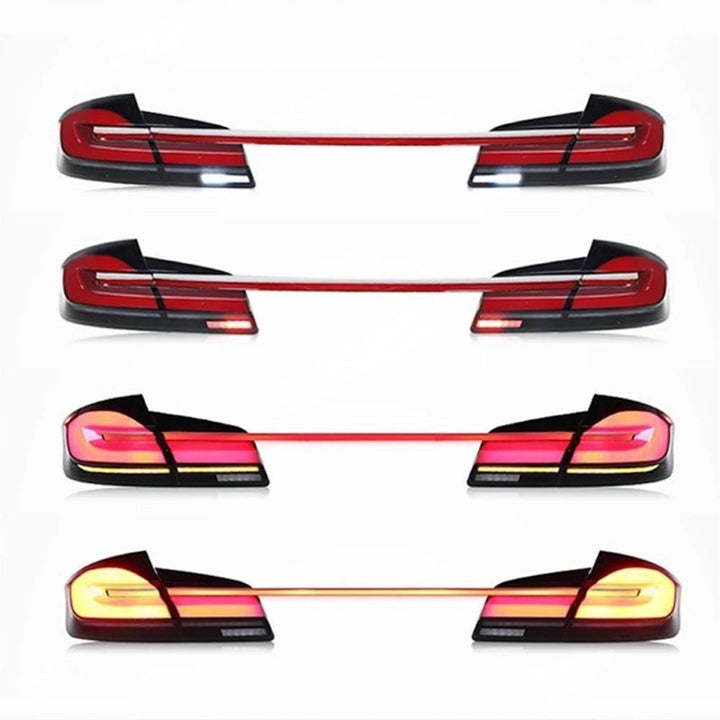 Car Craft Compatible With Bmw 5 Series F10 2010-2017 Car Rear Upgraded Tail Light Lamp Xenon Taillight Retrofit Upgrade Modified Led Drl Hid Light G30 Laser Style With Centre Connecting Bar - CAR CRAFT INDIA