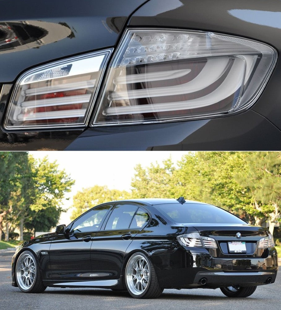 Car Craft Compatible With BMW 5 SERIES F10 2010-2017 Car Rear Upgraded Tail Light Lamp Xenon Taillight Retrofit Upgrade Modified Led Drl Hid CLEAR RED M5 STYLE - CAR CRAFT INDIA