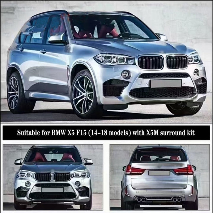Car Craft Compatible With Bmw X5 F15 Upgrade Convert To M Sport M Performance X5m Bodykit Body Kit Front Rear Bumper Front After Lip Diffuser Skirt Splitter Exhaust Tip Pipe Wheel Arch Gc F15 010
