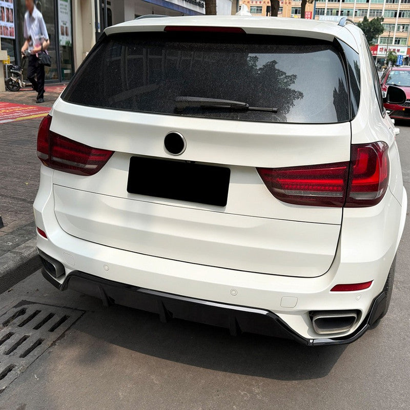 Car Craft Compatible With Bmw X5 F15 2014-2018 After Rear M Sport Bumper Night Knight Lip Diffuser Splitter Skirt Zst-1359 Gb Gloss Black
