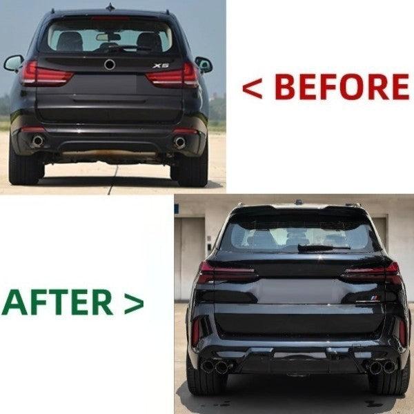 Car Craft Compatible With Bmw X5 F15 2014-2018 Upgrade Facelift Convert To X5 G05 Lci 2024 F95 X5m M Sport Kit Bumper Grill Headlight Taillight Trunk Fender Spoiler Bodykit Non Cut Version - CAR CRAFT INDIA