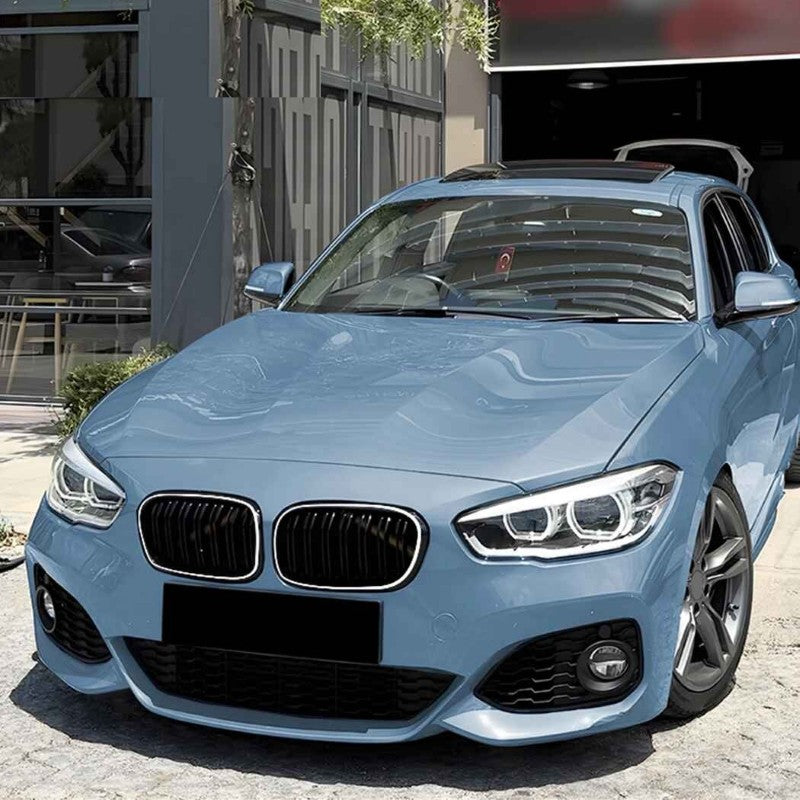 Car Craft Compatible With Bmw 1 Series F20 Lci 2015-2019 Front Bumper Illuminated Led Light Show Mesh Grill Single Line Led Light Zst-1328 Single Led Glossy Black - CAR CRAFT INDIA