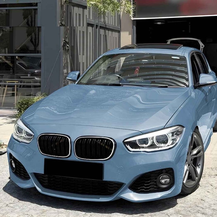 Car Craft Compatible With Bmw 1 Series F20 Lci 2015-2019 Front Bumper Illuminated Led Light Show Mesh Grill Single Line Led Light Zst-1328 Single Led Glossy Black - CAR CRAFT INDIA