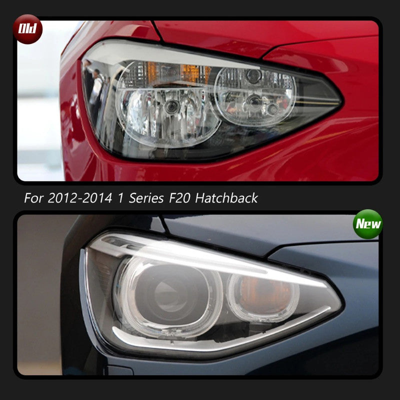 Car Craft Compatible With Bmw 1 Series F20 2011-2014 Car Front Upgraded Head Light Lamp Xenon Headlight Retrofit Upgrade Modified Led Drl Hid Led Lci Style For Helogen Car
