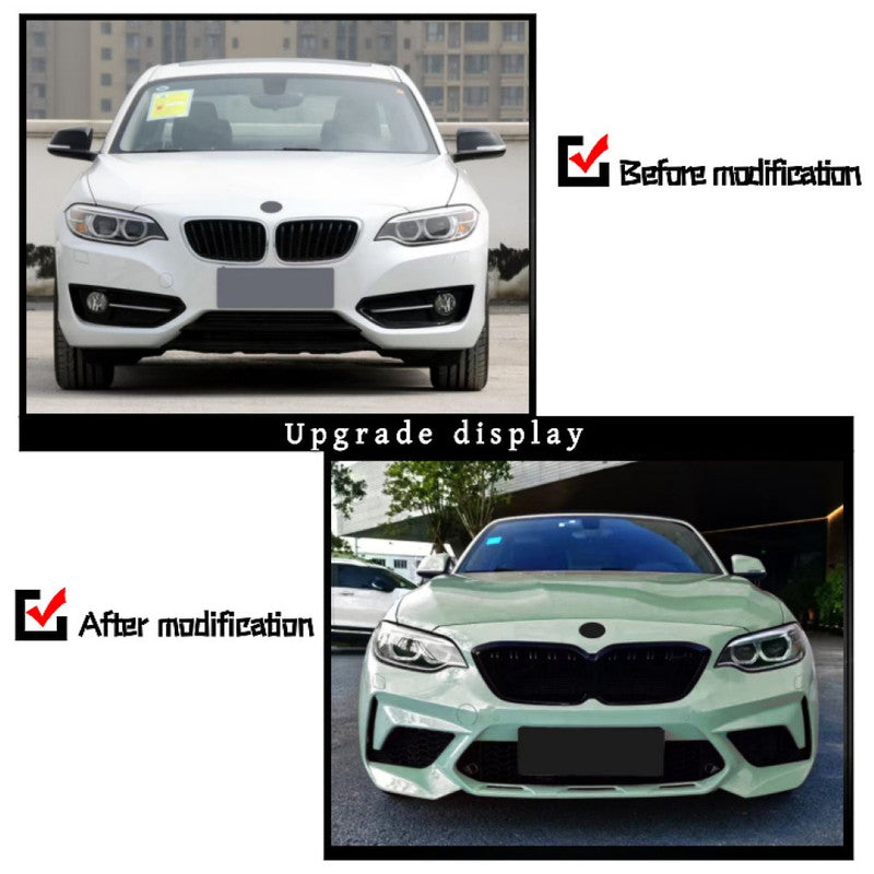 Car Craft Compatible With Bmw 2 Series F22 2014-2019 Upgraded Facelift Convert To M Sport M2cs Bodykit Front Bumper Grill Skirt Trim Gc F22/23-001 Usa