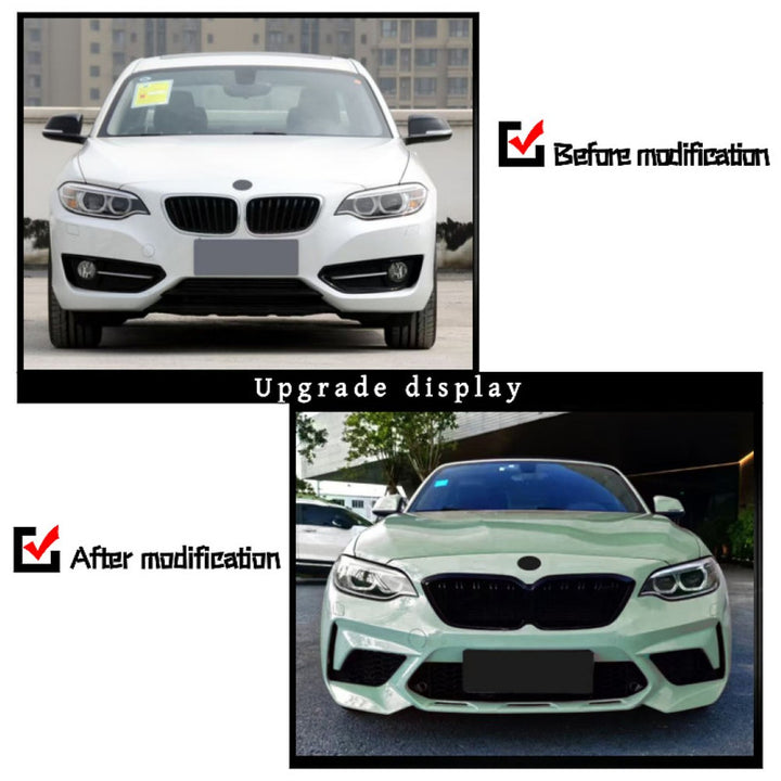 Car Craft Compatible With Bmw 2 Series F22 2014-2019 Upgraded Facelift Convert To M Sport M2cs Bodykit Front Bumper Grill Skirt Trim Gc F22/23-001 Usa